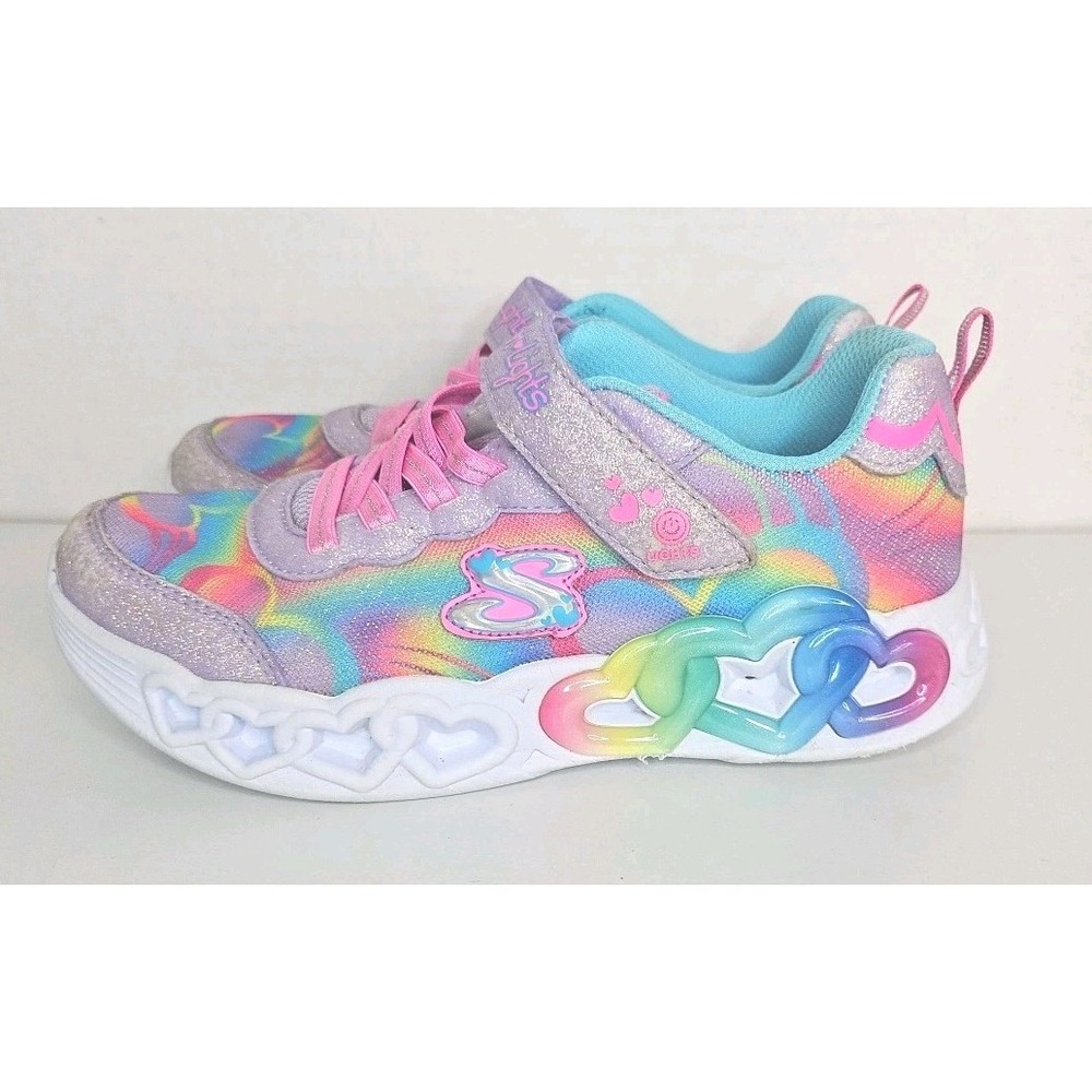 Skechers‎ Heart Lights Infinite Heart Lights Girl's Light Up Sneakers Size 4 - Picture 8 of 12